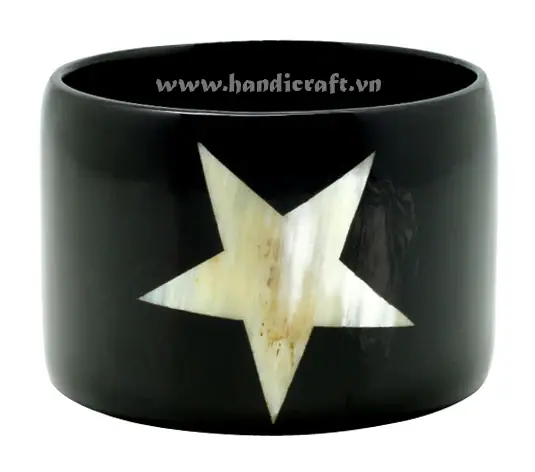 Horn Bangle Bracelet with Star H00311, handmade buffalo horn jewelry