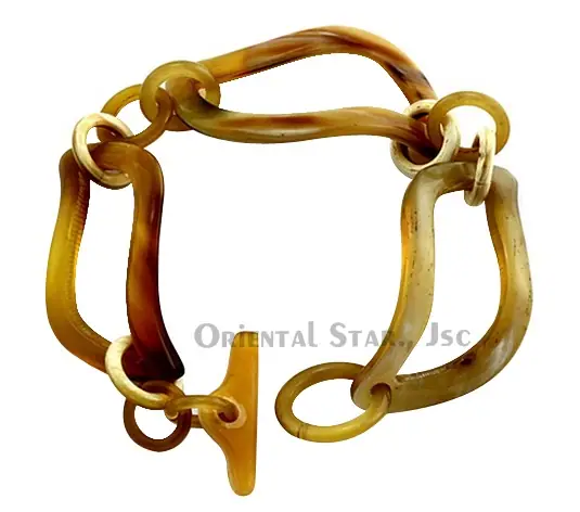 Horn Chain Bangle Bracelet HD00042, handmade buffalo horn jewelry
