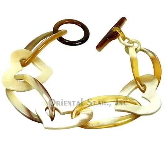Horn Chain Bangle Bracelet HD00043, handmade buffalo horn jewelry