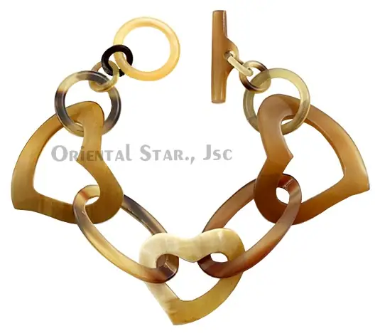 Horn Chain Bangle Bracelet HD00044, handmade buffalo horn jewelry