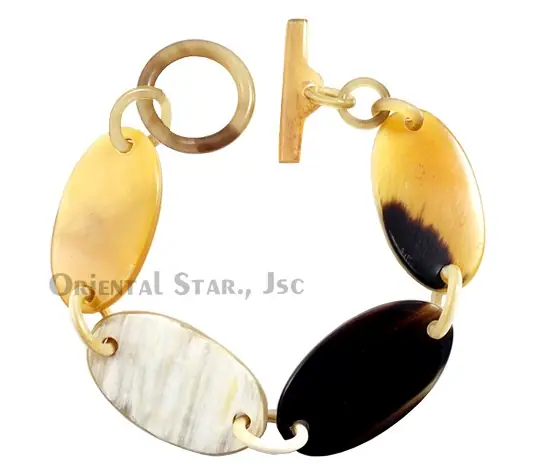 Horn Chain Bangle Bracelet HD00054, handmade buffalo horn jewelry