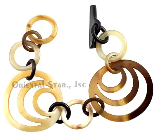 Horn Circle Bangle Bracelet HD00063, handmade buffalo horn jewelry