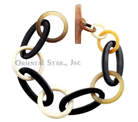 Horn Chain Bangle Bracelet HD00073, handmade buffalo horn jewelry