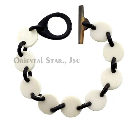 Horn & Bone Bangle Bracelet HD00097, handmade buffalo horn jewelry