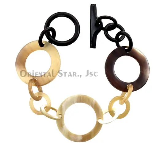 Horn Circle Bangle Bracelet HD00106, handmade buffalo horn jewelry