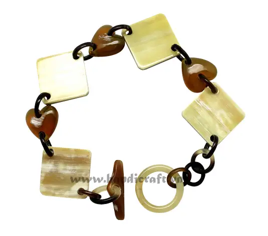 Horn Chain Bangle Bracelet HD00108, handmade buffalo horn jewelry