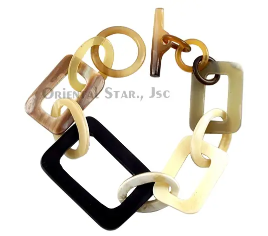 Horn Chain Bangle Bracelet HD00110, handmade buffalo horn jewelry