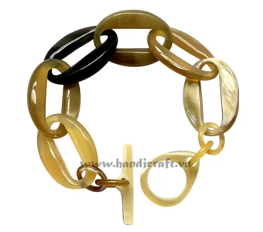 Horn Oval Circle Bangle Bracelet HD00111, handmade buffalo horn jewelry