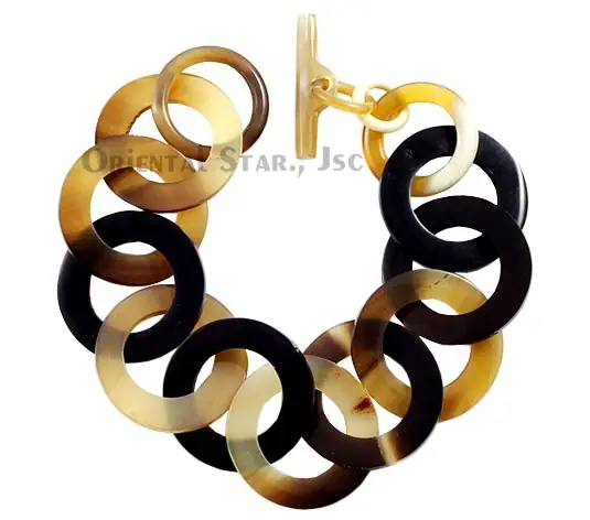 Horn Circle Bangle Bracelet HD00112, handmade buffalo horn jewelry