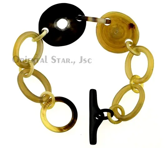 Horn Oval Circle Bangle Bracelet HD00115, handmade buffalo horn jewelry