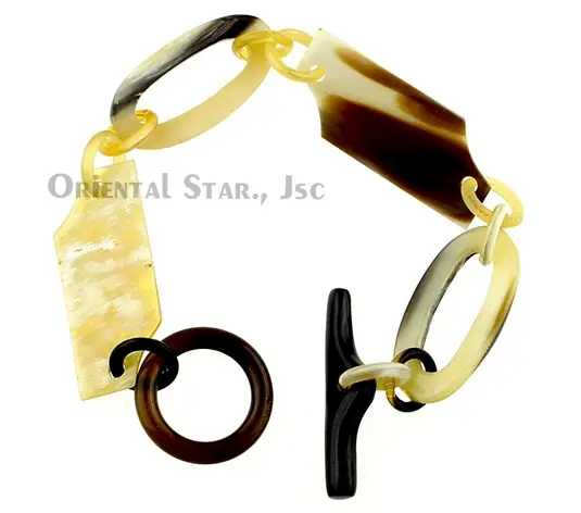 Horn Chain Bangle Bracelet HD00116, handmade buffalo horn jewelry