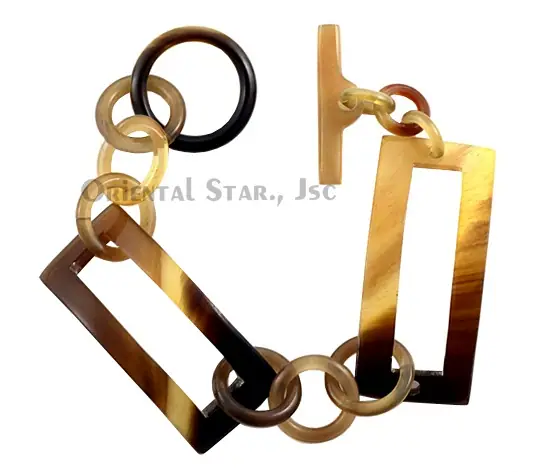 Horn Chain Bangle Bracelet HD00119, handmade buffalo horn jewelry
