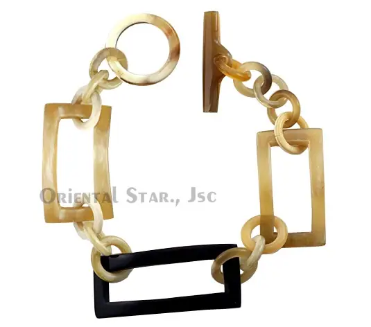 Horn Chain Bangle Bracelet HD00120, handmade buffalo horn jewelry