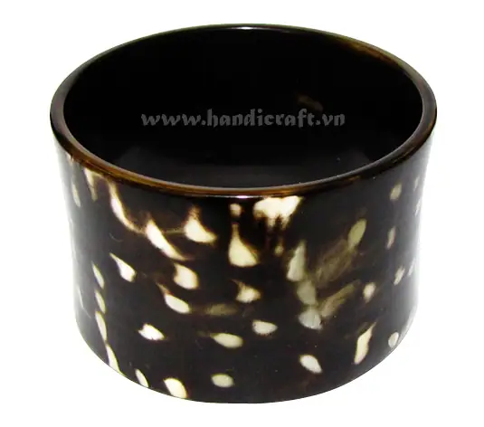 Horn Bangle Bracelet with Polka Dots HD00141, handmade buffalo horn jewelry