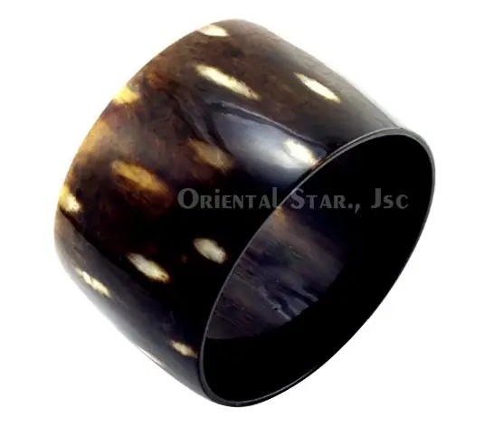 Horn Bangle Bracelet with Polka Dots HD00146, handmade buffalo horn jewelry