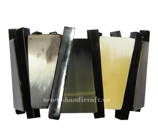 Black & Brown Horn Bangle Bracelet HD00157, handmade buffalo horn jewelry