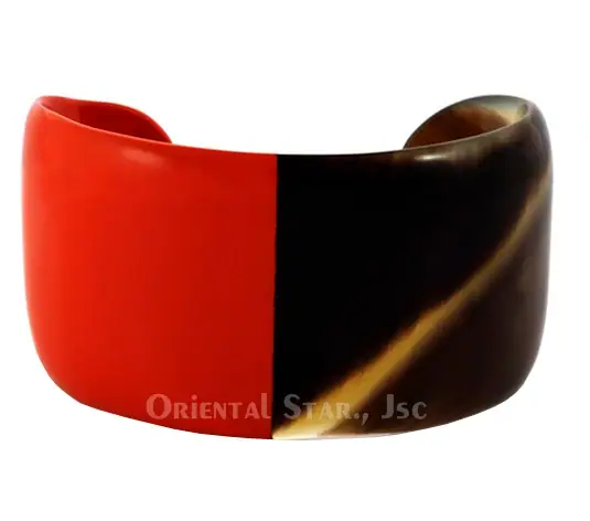Horn & Lacquer Cuff Bracelet HD00195, handmade buffalo horn jewelry