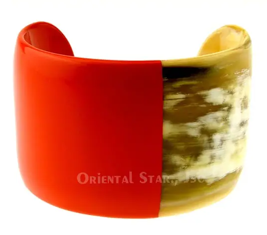 Horn & Lacquer Cuff Bracelet HD00200, handmade buffalo horn jewelry