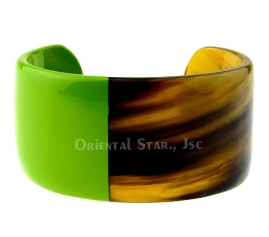 Horn & Lacquer Cuff Bracelet HD00203, handmade buffalo horn jewelry