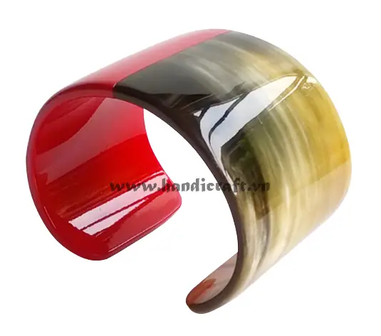 Horn & Lacquer Cuff Bracelet HD00205, handmade buffalo horn jewelry