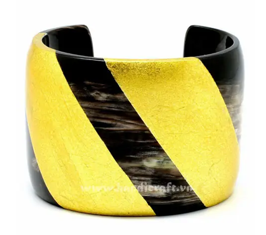 Horn & Lacquer Cuff Bracelet HD00208, handmade buffalo horn jewelry