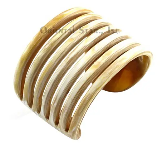 Carved Horn Cuff Bracelet HD00216, handmade buffalo horn jewelry