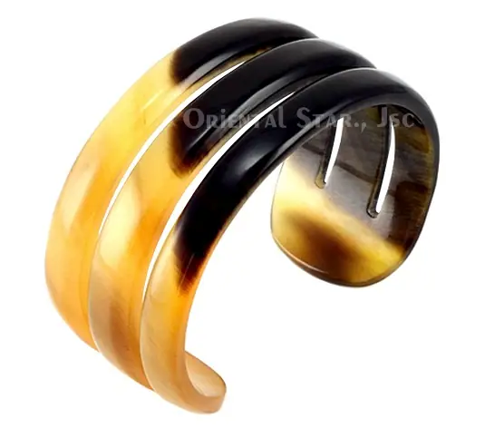 Carved Horn Cuff Bracelet HD00222, handmade buffalo horn jewelry