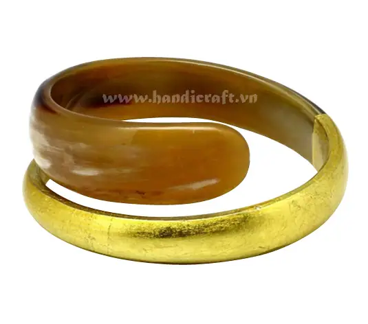 Natural Rolling Horn & Lacquer Bangle Bracelet HD00226, handmade buffalo horn jewelry