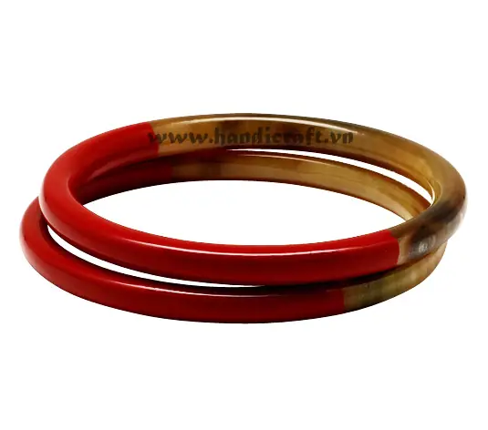 Horn & Lacquer Bangle Bracelet Set HD00259, handmade buffalo horn jewelry