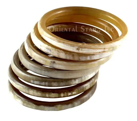 Natural Horn Bangle Bracelet Set of Seven HD00266, handmade buffalo horn jewelry