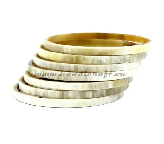 Natural Horn Bangle Bracelet Set of Seven HD00269, handmade buffalo horn jewelry