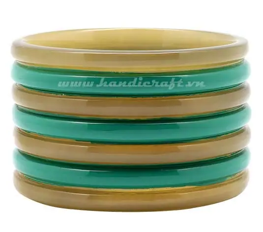 Horn & Lacquer Bangle Bracelet Set HD00271, handmade buffalo horn jewelry
