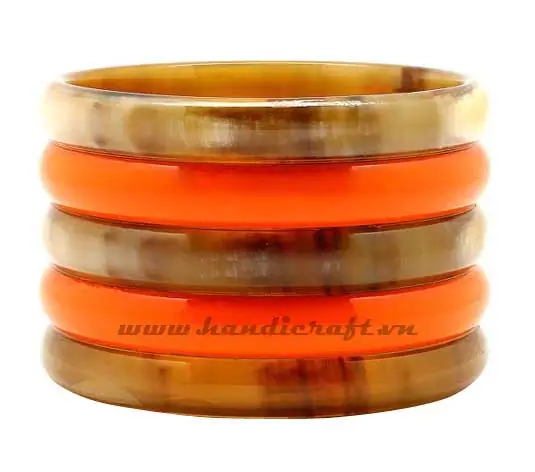 Horn & Lacquer Bangle Bracelet Set HD00279, handmade buffalo horn jewelry