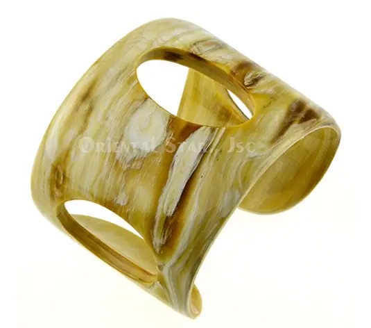 Carved Horn Cuff Bracelet HD00284, handmade buffalo horn jewelry