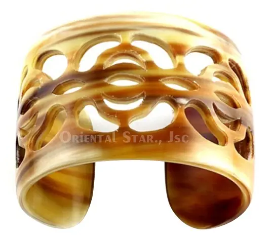 Carved Horn Cuff Bracelet HD00293, handmade buffalo horn jewelry