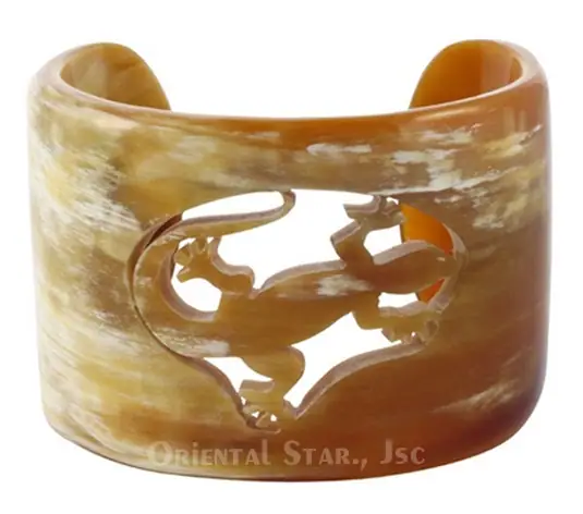 Carved Horn Cuff Bracelet HD00317, handmade buffalo horn jewelry