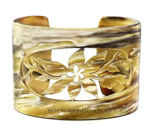 Natural Carved Horn Cuff Bracelet HD00330, handmade buffalo horn jewelry