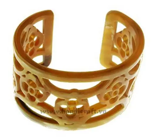Natural Carved Horn Cuff Bracelet HD00333, handmade buffalo horn jewelry