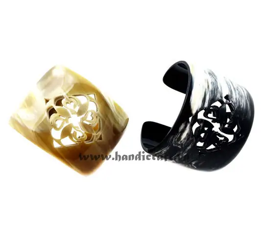Natural Carved Horn Cuff Bracelet HD00336, handmade buffalo horn jewelry