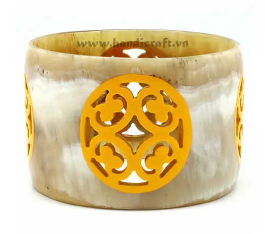 Carved Horn Bangle Bracelet HD00343, handmade buffalo horn jewelry