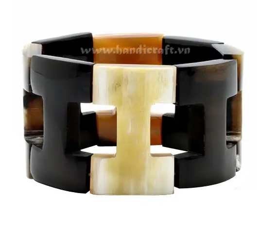 Dark & Light Horn Bangle Bracelet HD00357, handmade buffalo horn jewelry