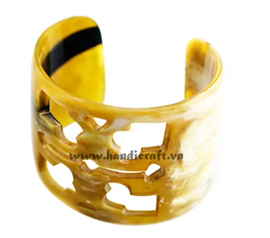 Carved Horn Cuff Bracelet HD00361, handmade buffalo horn jewelry