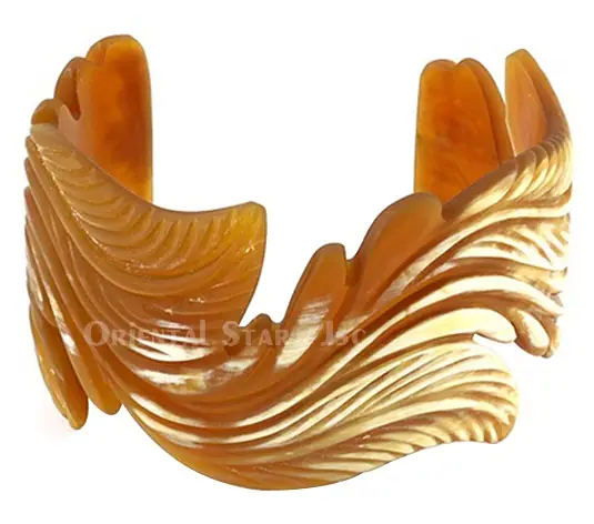 Natural Horn Carved Cuff Bracelet HD00363, handmade buffalo horn jewelry