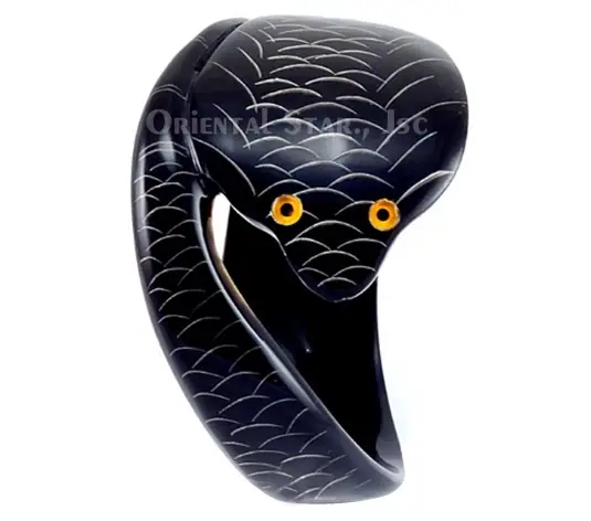 Snake Carved Horn Bangle Bracelet HD00377, handmade buffalo horn jewelry