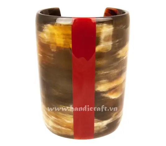 Horn & Lacquer Cuff Bracelet HD00381, handmade buffalo horn jewelry