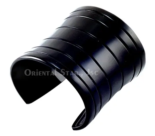 Black Horn Cuff Bracelet with Lines HD00386, handmade buffalo horn jewelry