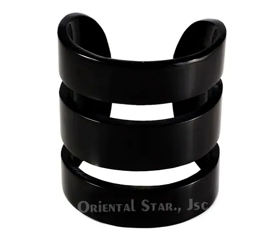 Black Horn Cuff Bracelet HD00391, handmade buffalo horn jewelry