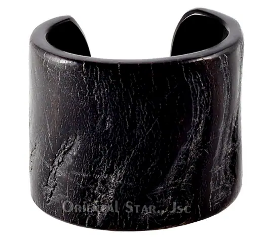 Natural Black Horn Cuff Bracelet HD00392, handmade buffalo horn jewelry