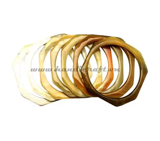 Eight Angles Natural Horn Bangle Bracelet HD00409, handmade buffalo horn jewelry