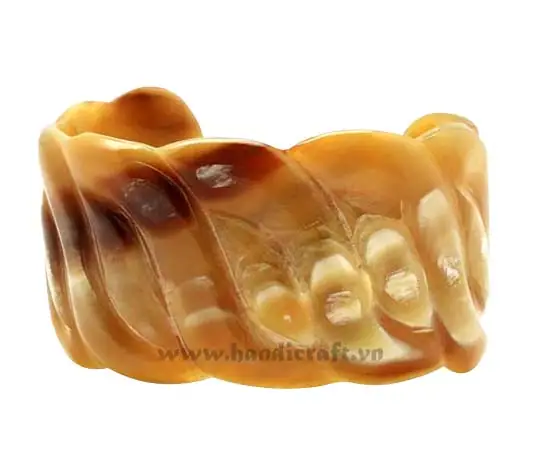 Natural Horn Carved Cuff Bracelet HD00437, handmade buffalo horn jewelry
